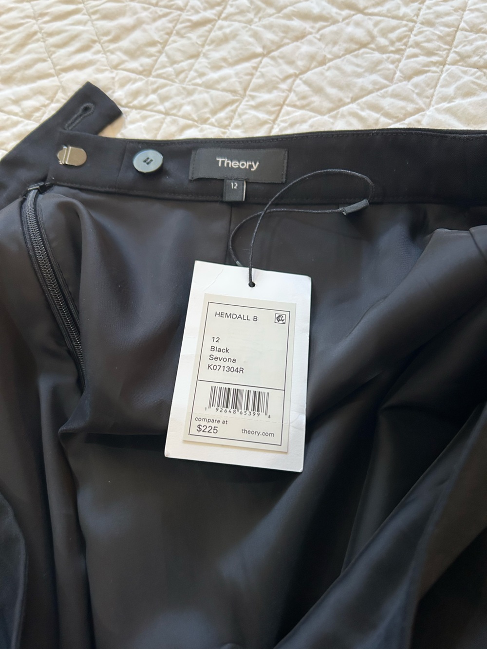 THEORY Hemdall B Black Pencil Skirt 12 NWT - Picture 7 of 8